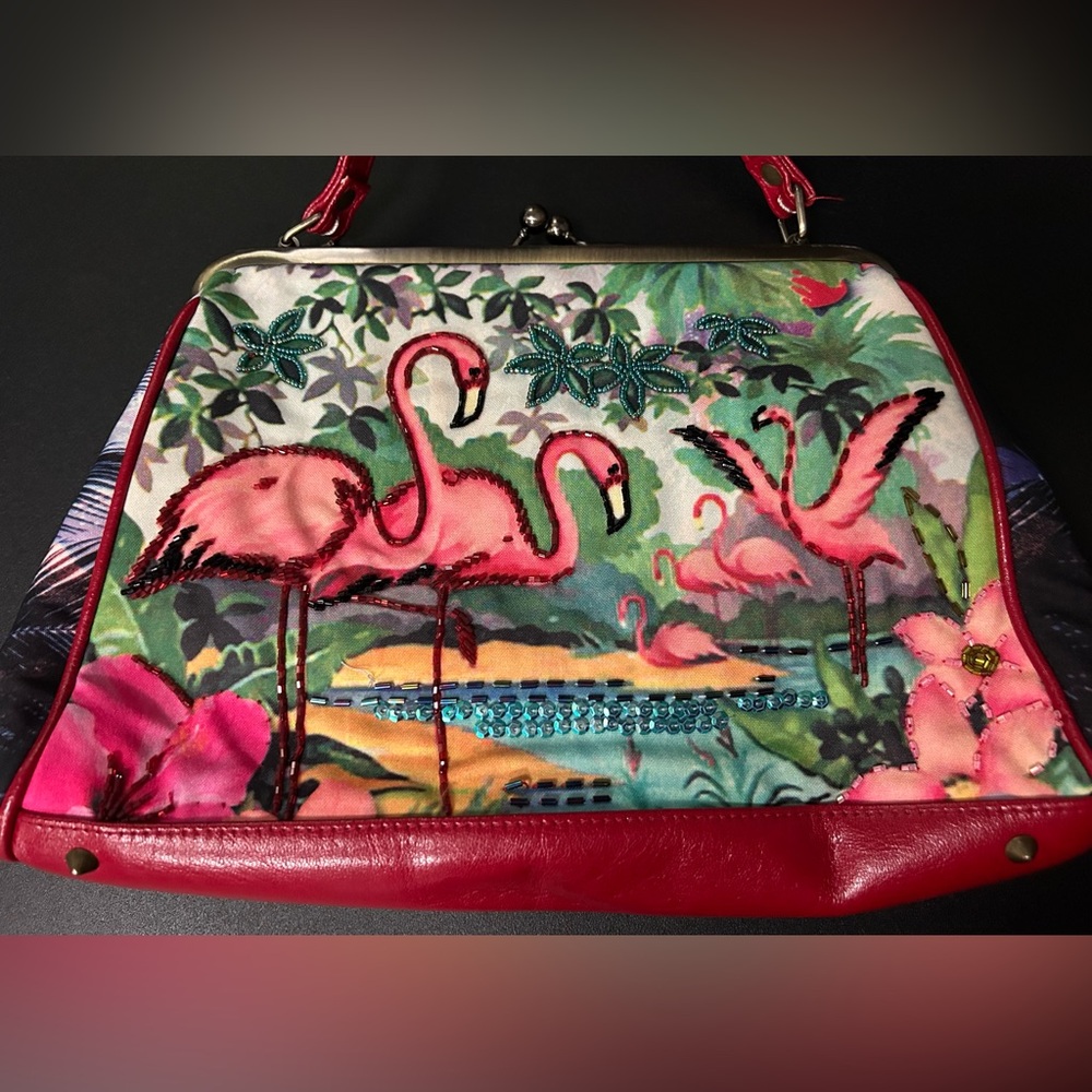 Vintage Far Nine Tropical Flamingo Bag